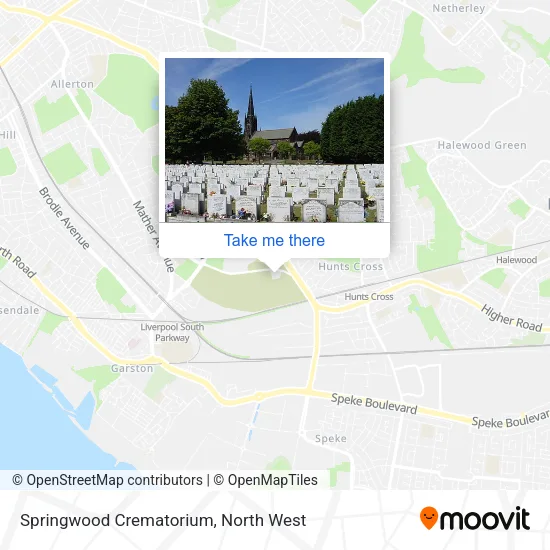 Springwood Crematorium map