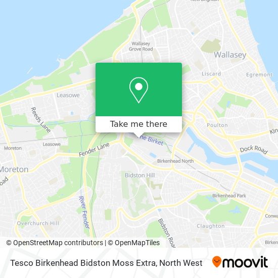 Tesco Birkenhead Bidston Moss Extra map