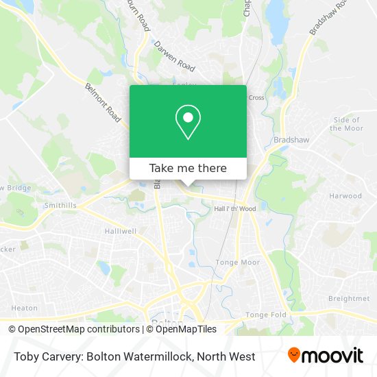 Toby Carvery: Bolton Watermillock map