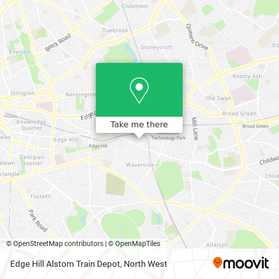 Edge Hill Alstom Train Depot map