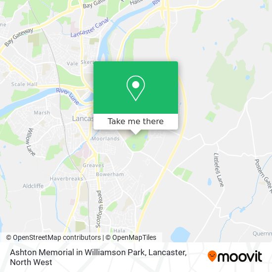 Ashton Memorial in Williamson Park, Lancaster map