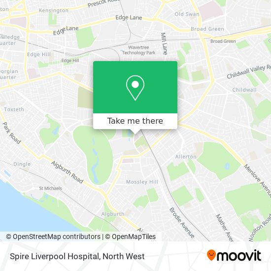 Spire Liverpool Hospital map