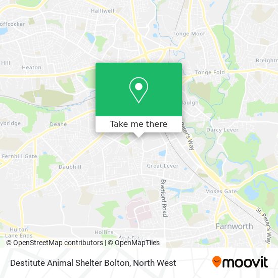 Destitute Animal Shelter Bolton map