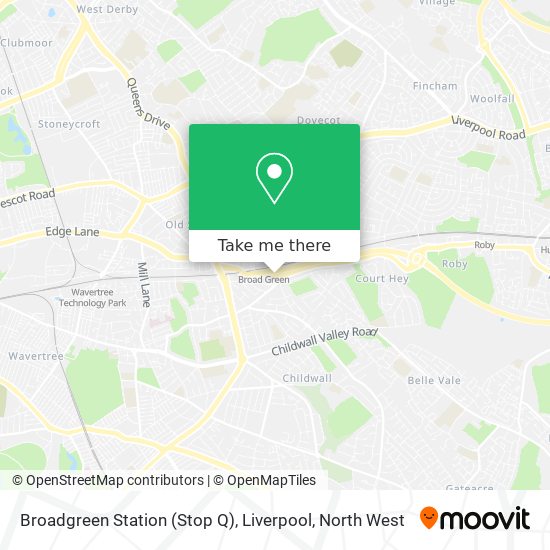 Broadgreen Station (Stop Q), Liverpool map