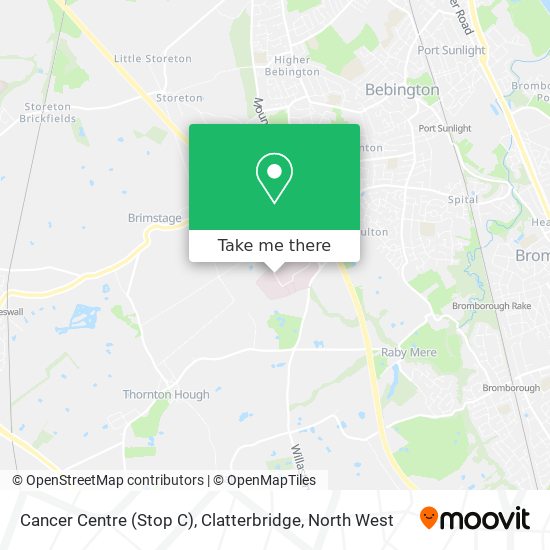 Cancer Centre (Stop C), Clatterbridge map
