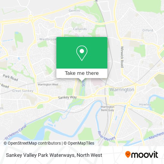 Sankey Valley Park Waterways map