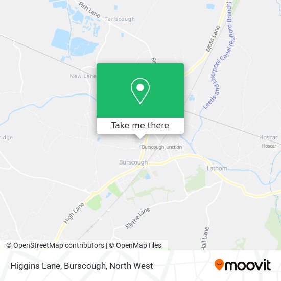 Higgins Lane, Burscough map