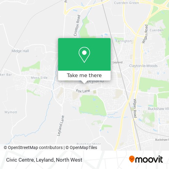 Civic Centre, Leyland map