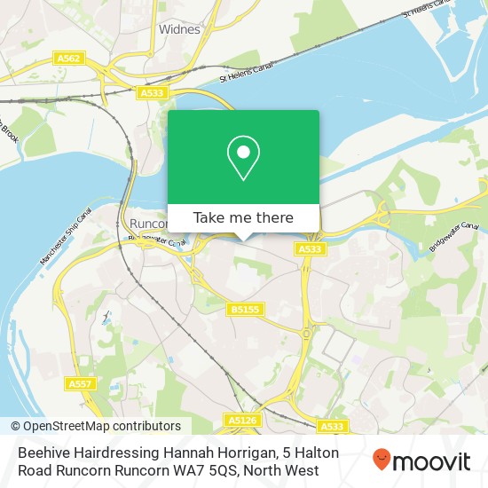 Beehive Hairdressing Hannah Horrigan, 5 Halton Road Runcorn Runcorn WA7 5QS map