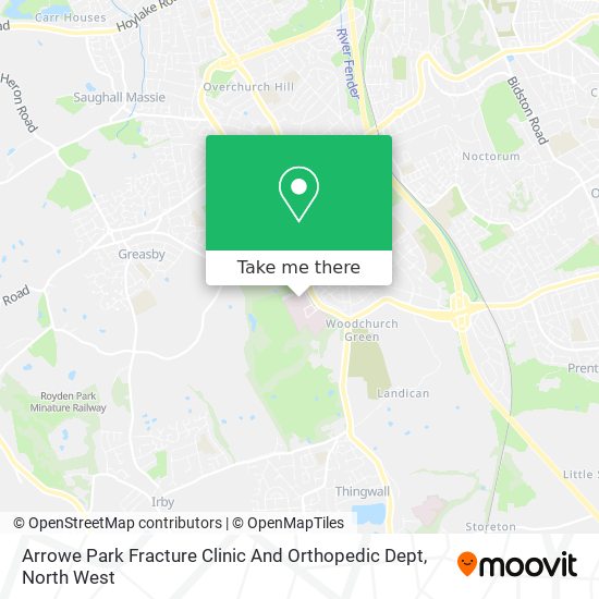 Arrowe Park Fracture Clinic And Orthopedic Dept map