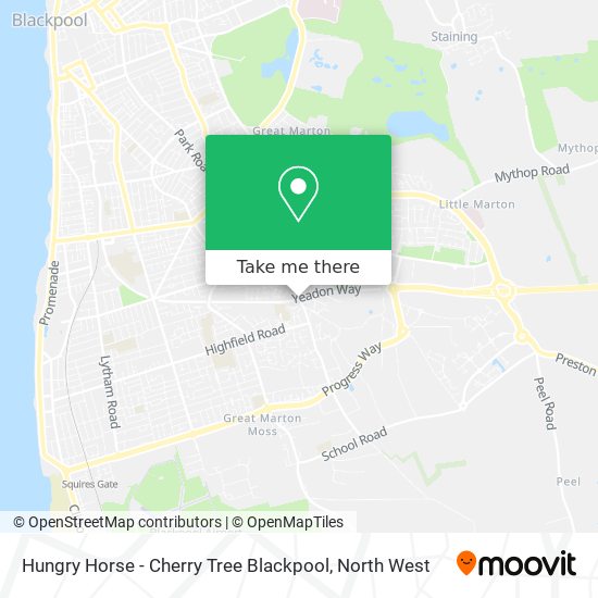 Hungry Horse - Cherry Tree Blackpool map