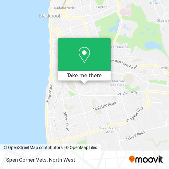 Spen Corner Vets map