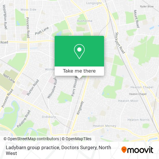 Ladybarn group practice, Doctors Surgery map