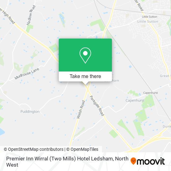 Premier Inn Wirral (Two Mills) Hotel Ledsham map