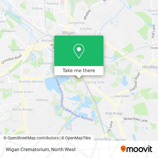 Wigan Crematorium map