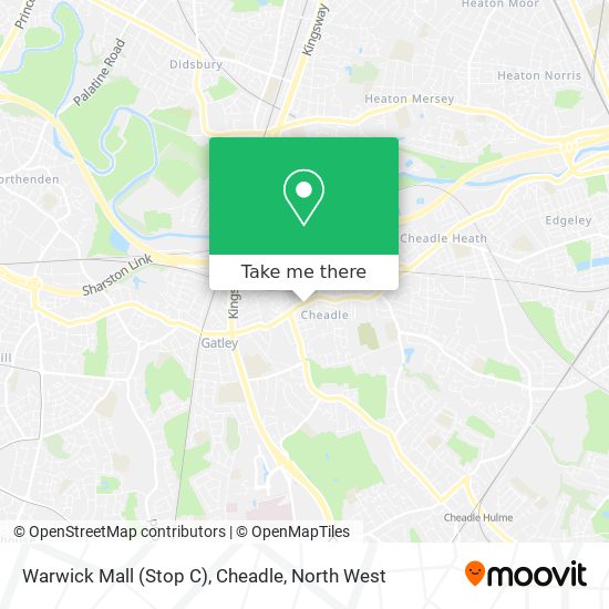 Warwick Mall (Stop C), Cheadle map