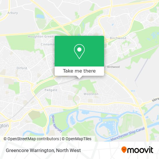 Greencore Warrington map