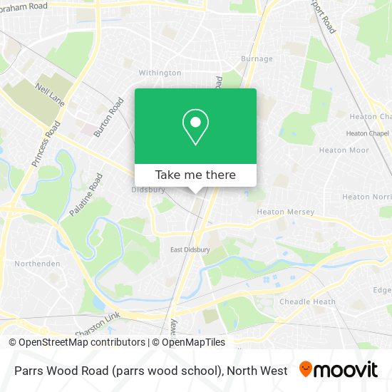 Parrs Wood Road (parrs wood school) map