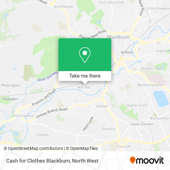 Cash for Clothes Blackburn map
