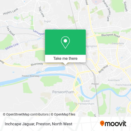 Inchcape Jaguar, Preston map