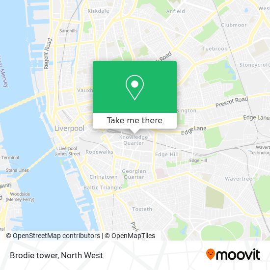 How to get to Brodie tower in Liverpool by Bus or Train