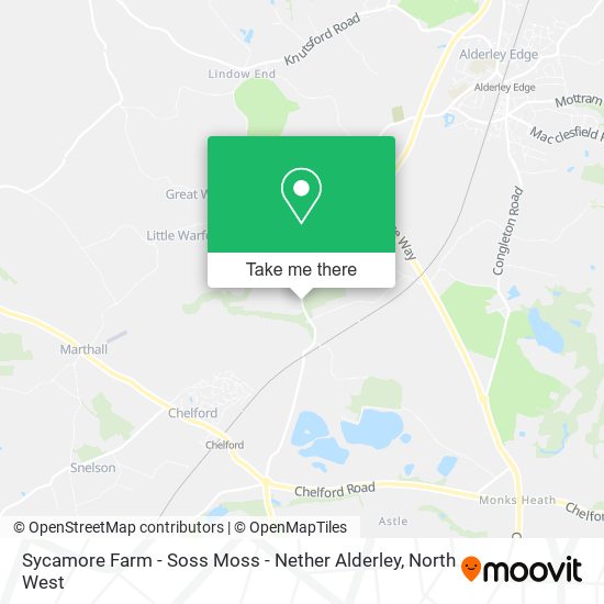 Sycamore Farm - Soss Moss - Nether Alderley map