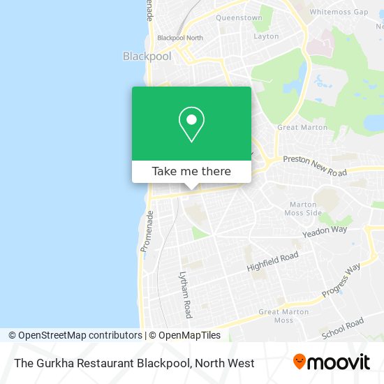 The Gurkha Restaurant Blackpool map