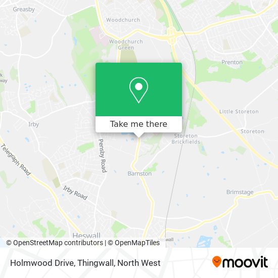Holmwood Drive, Thingwall map