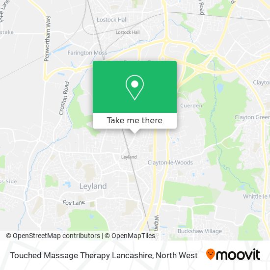 Touched Massage Therapy Lancashire map