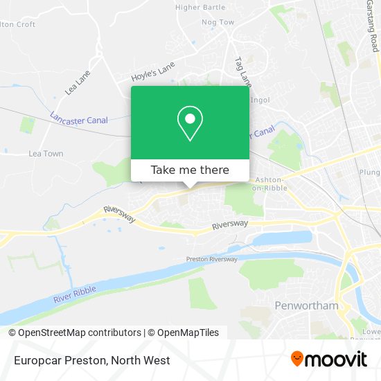 Europcar Preston map