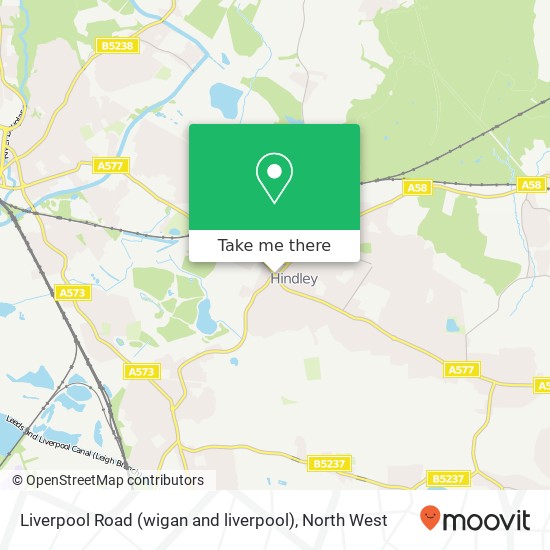 Liverpool Road (wigan and liverpool), Hindley Wigan map