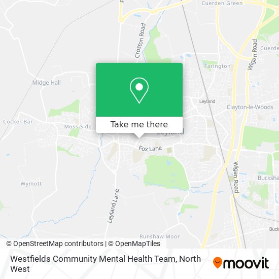 Westfields Community Mental Health Team map
