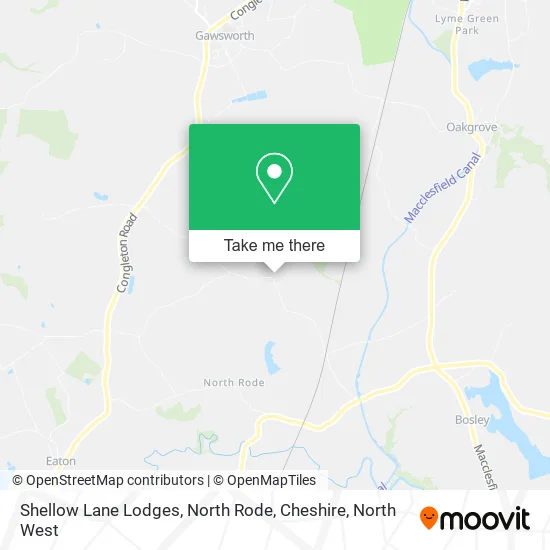 Shellow Lane Lodges, North Rode, Cheshire, Shellow Lane Congleton Congleton CW12 2 map