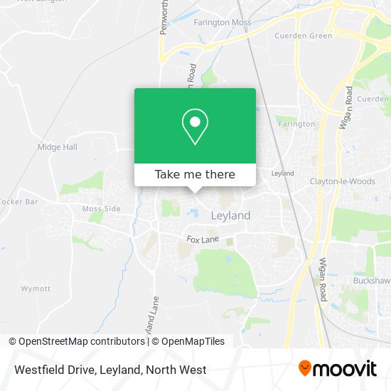 Westfield Drive, Leyland map