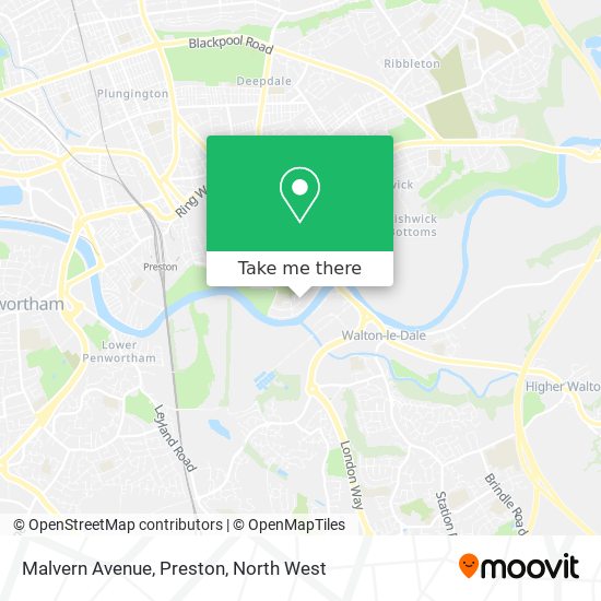 Malvern Avenue, Preston map