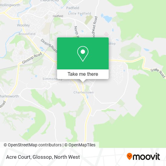 Acre Court, Glossop map