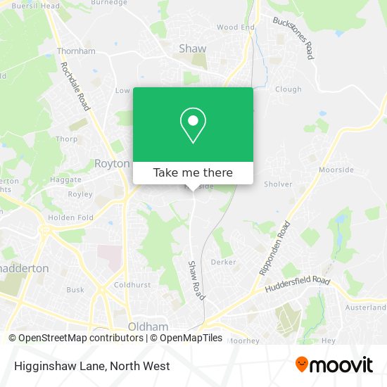 Higginshaw Lane map