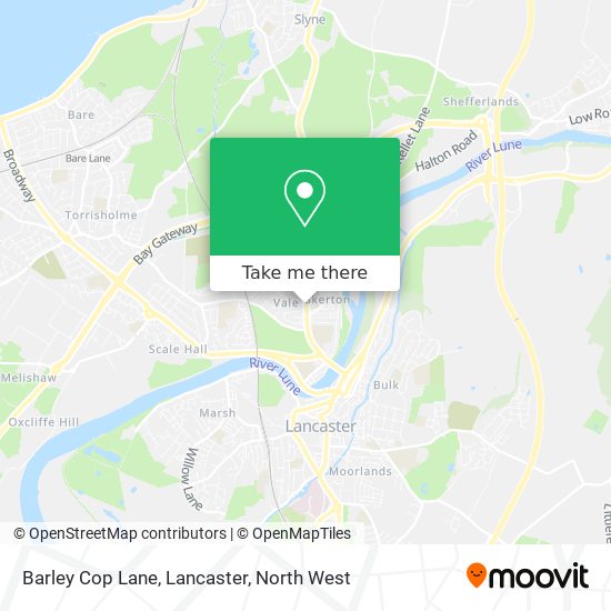 Barley Cop Lane, Lancaster map