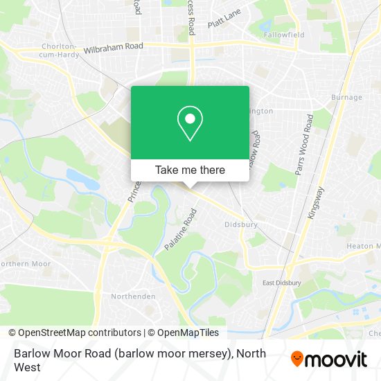 Barlow Moor Road (barlow moor mersey) map