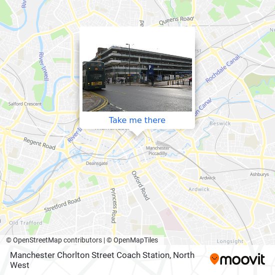 Manchester Chorlton Street Coach Station map