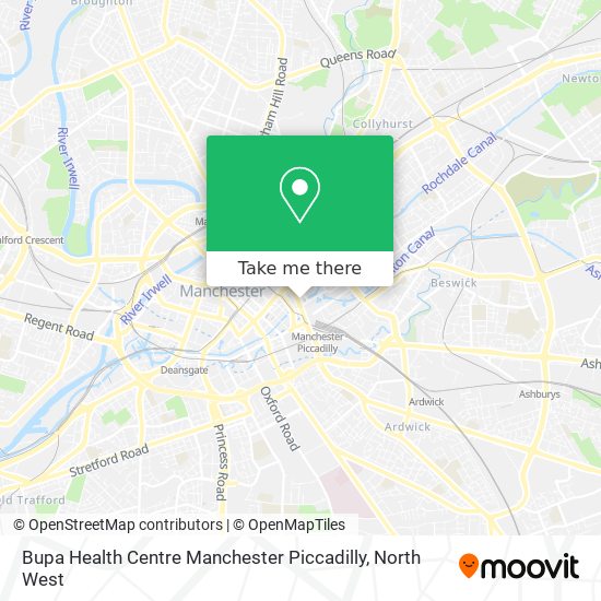 Bupa Health Centre Manchester Piccadilly map