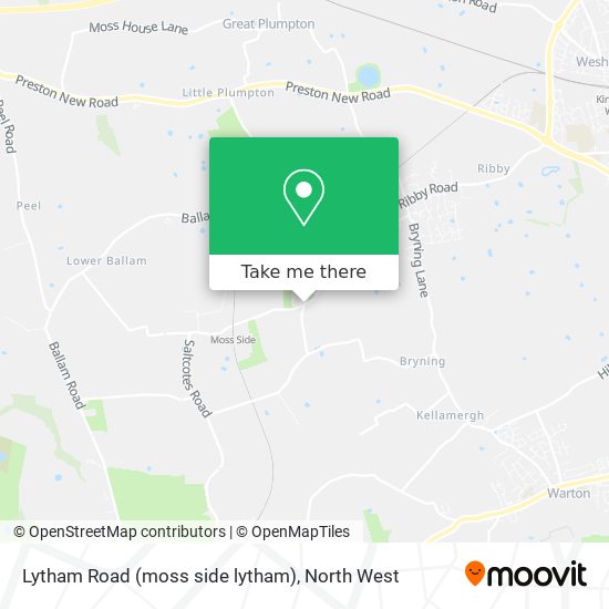 Lytham Road (moss side lytham) map