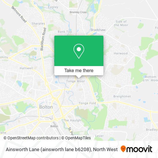 Ainsworth Lane (ainsworth lane b6208) map