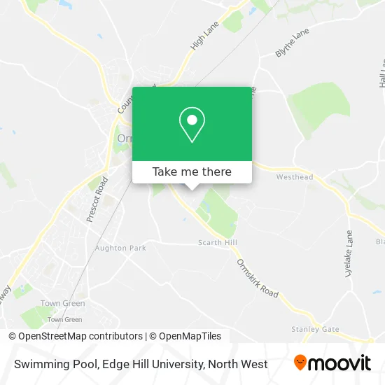 Swimming Pool, Edge Hill University map