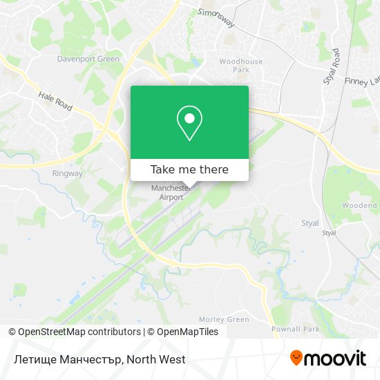 Летище Манчестър map