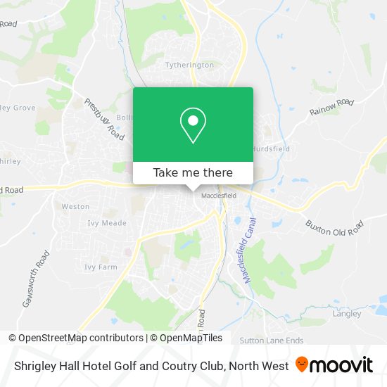 Shrigley Hall Hotel Golf and Coutry Club map
