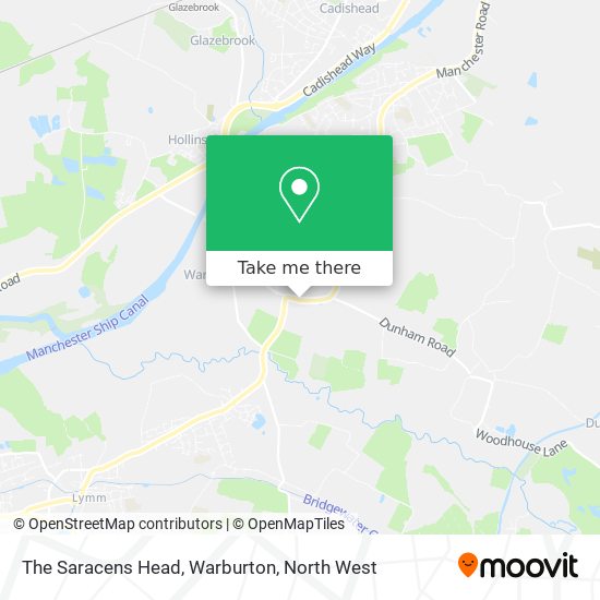 The Saracens Head, Warburton map