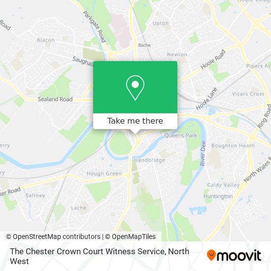 The Chester Crown Court Witness Service map
