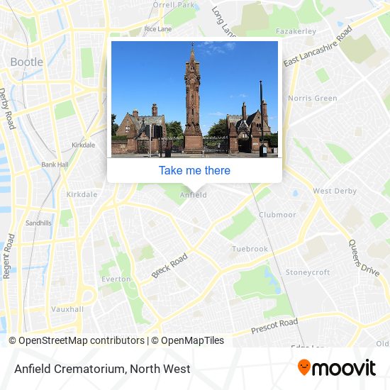 Anfield Crematorium map