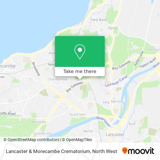 Lancaster & Morecambe Crematorium map